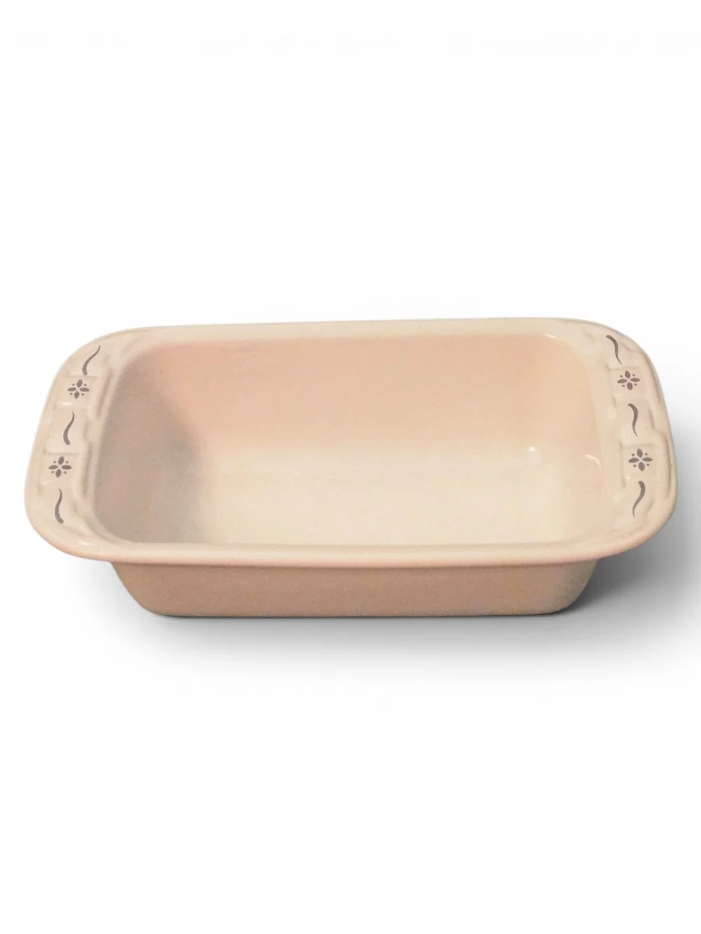 Longaberger Woven Traditions Classic Blue Loaf Baker USA Vitrified Pottery